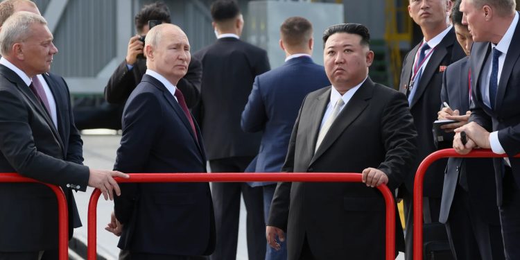 nato leader issues a warning while putin is in town, russia might encourage north korea's weapons development.