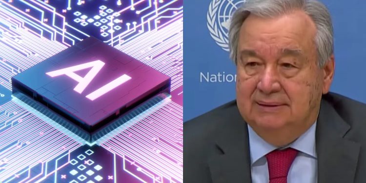 head of the un guterres cautions world leaders against using ai in nuclear decision making.