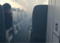 following a problem with the air conditioning system, passengers on this aircraft coughed and gasped for breath.